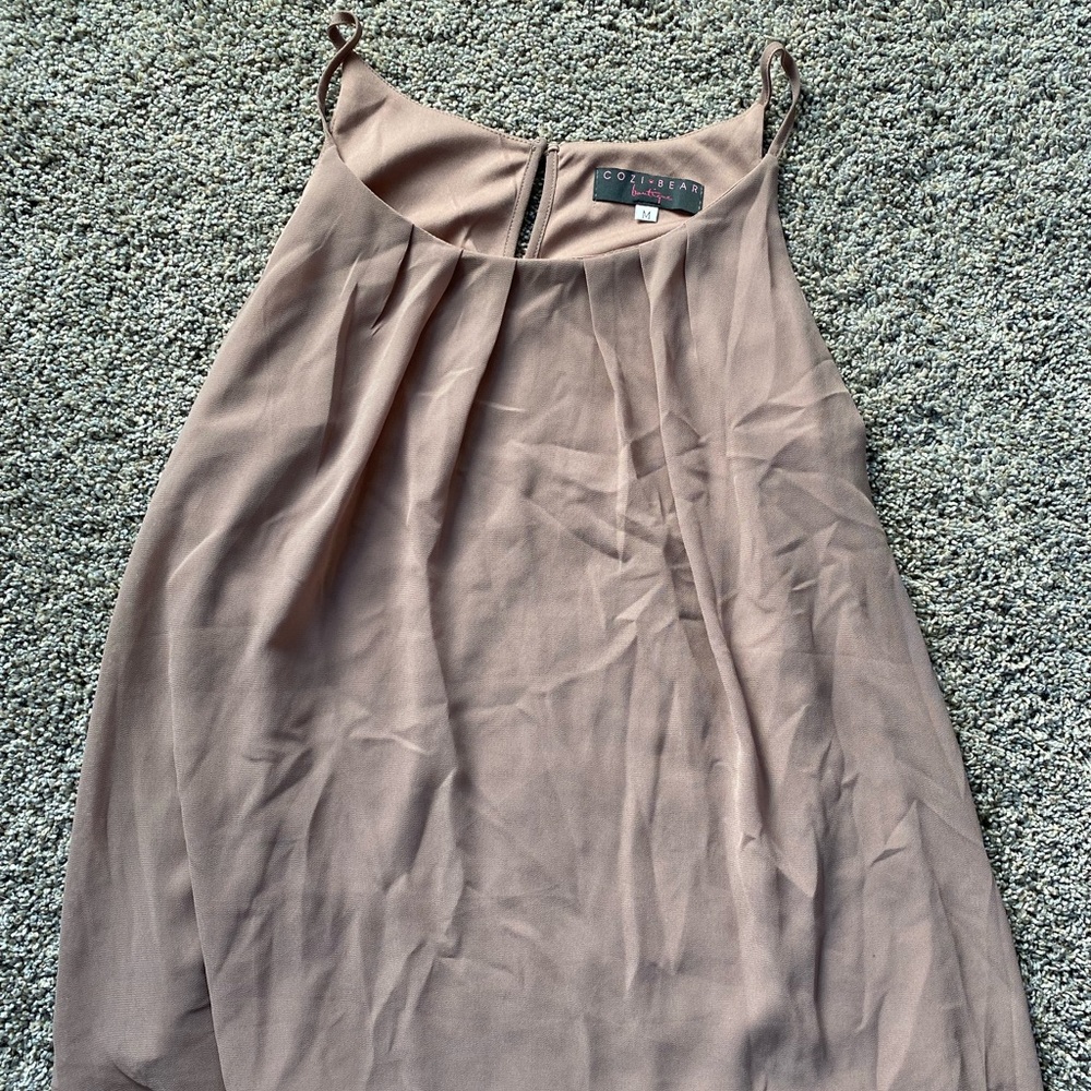 Boutique Tank Top Blouse in Light Brown Size M